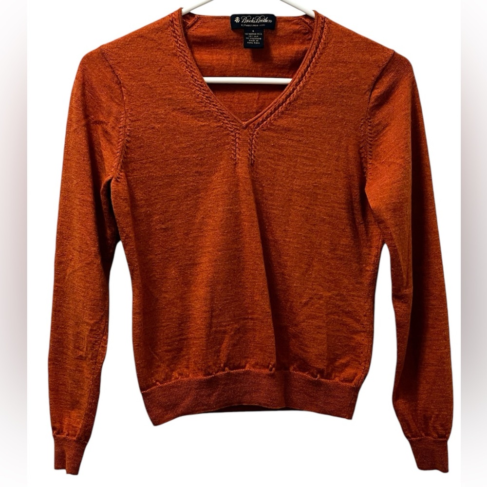 Brooks Brothers Rust V-Neck Sweater